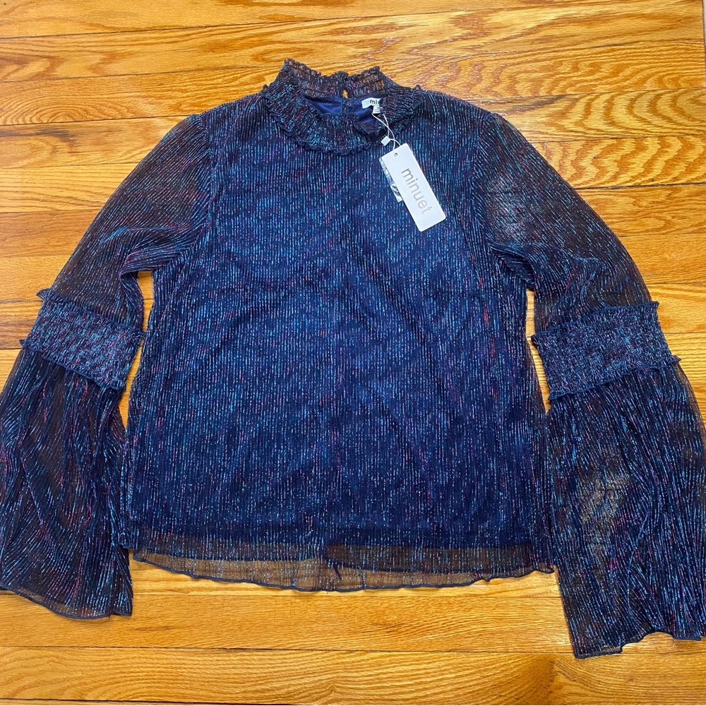 Brand New Women’s Shimmery Turquoise/Purple Blouse.